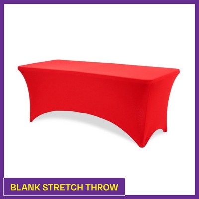 Red - 8' Blank (No Imprint) Hemmed Stretch Throw - 4 Sided
