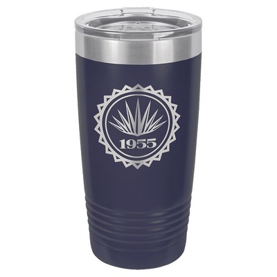 Polar Camel 20 oz. Navy Blue Vacuum Insulated Ringneck Tumbler with Clear Lid