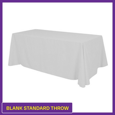 White - 6' Blank (No Imprint) Hemmed Standard Throw - 4 Sided