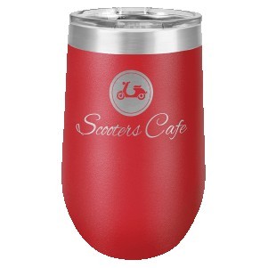 Red Polar Camel™ 16 oz Stemless Wine Tumbler with a Clear Lid